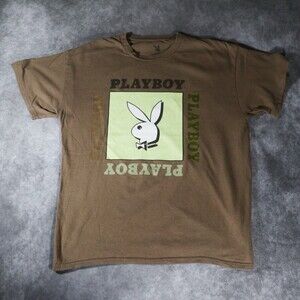 Playboy Graphic Logo Brown T-Shirt Size Large